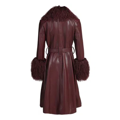 Wanan Touch Sac Coat In Leather Burgundy