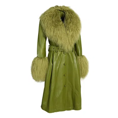 Wanan Touch Sac Coat In Leather Green