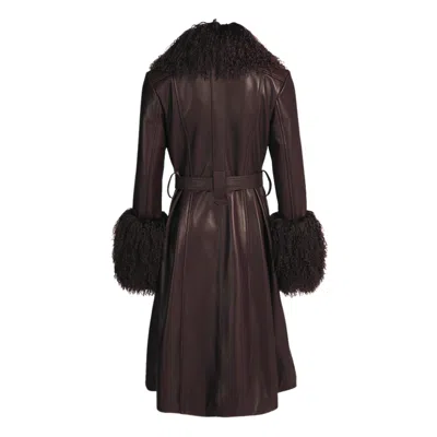 Wanan Touch Sac Coat In Leather Brown