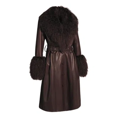 Wanan Touch Sac Coat In Leather Brown