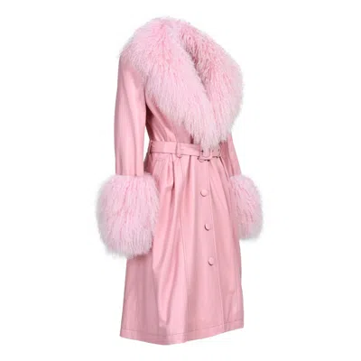 Wanan Touch Sac Coat In Leather Pink