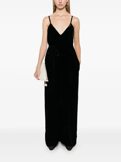 Gold Hawk Black Velvet Jumpsuit