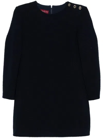 Shop Gucci Bouclé Wool Short Dress