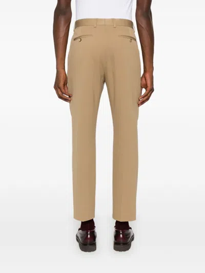 Gucci Cotton Trouser With Web Band Detail In Neutral