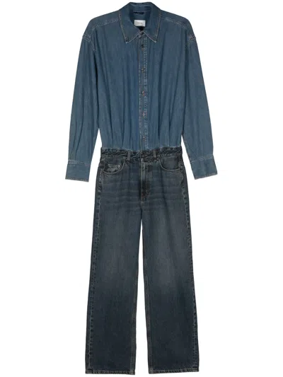 Haikure Long Sleeve Denim Jumpsuit