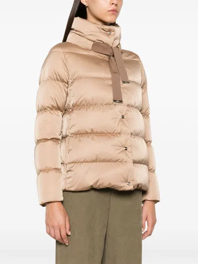 Herno Shiny Satin Cape Down Jacket Clothing