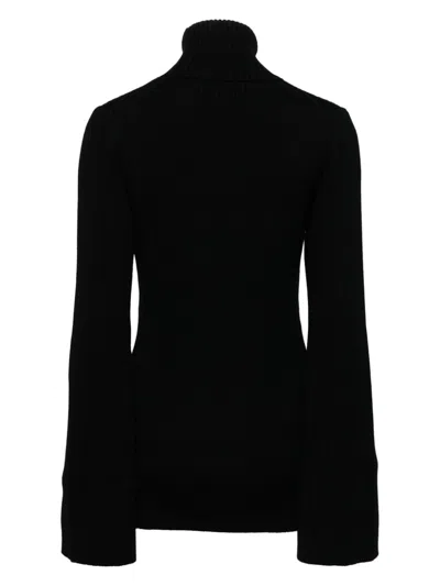 Junya Watanabe Ribbed Wool Turtle-neck Sweater In Black