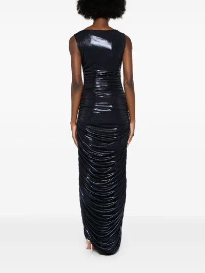Norma Kamali Sleeveless Side Shirred Gown