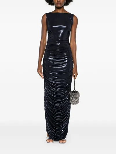 Norma Kamali Sleeveless Side Shirred Gown
