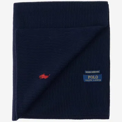 Shop Polo Ralph Lauren Wool Scarf With Logo