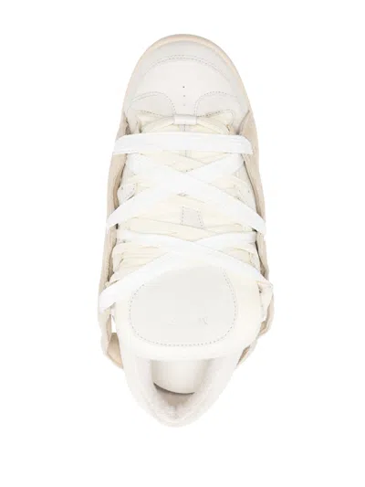 Santha Man Sneakers Cream Size 9 Leather In Multi
