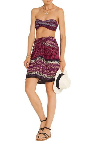 Shop Anna Sui Printed Silk And Cotton-blend Mini Skirt