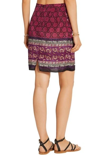 Shop Anna Sui Printed Silk And Cotton-blend Mini Skirt