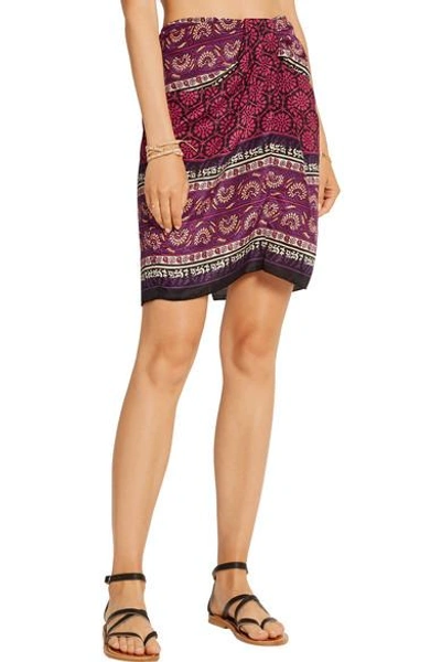 Shop Anna Sui Printed Silk And Cotton-blend Mini Skirt