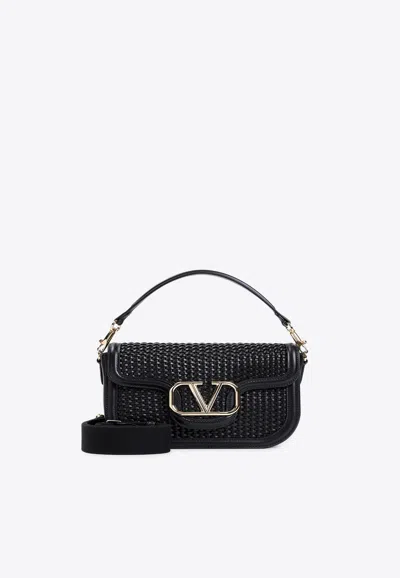 Valentino Black Leather Shoulder Bag In Black