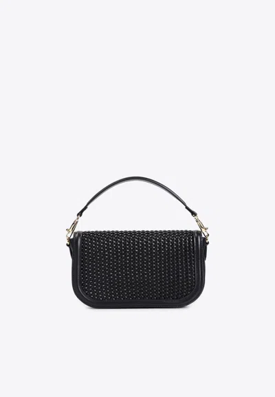 Valentino Black Leather Shoulder Bag In Black