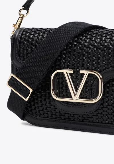 Valentino Black Leather Shoulder Bag In Black