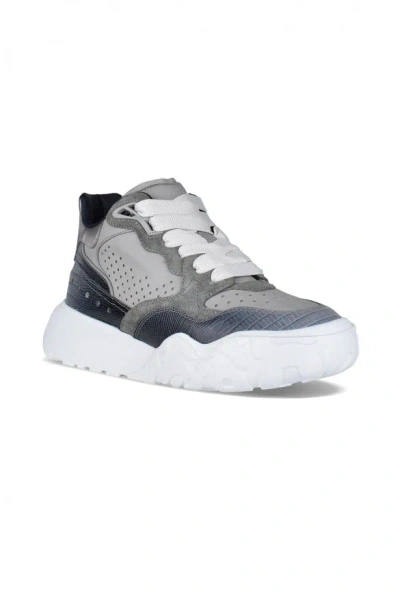 Alexander Mcqueen Man Sneakers Grey Size 12 Soft Leather In Gray