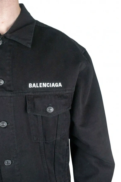 Balenciaga Men Denim Jacket In Black