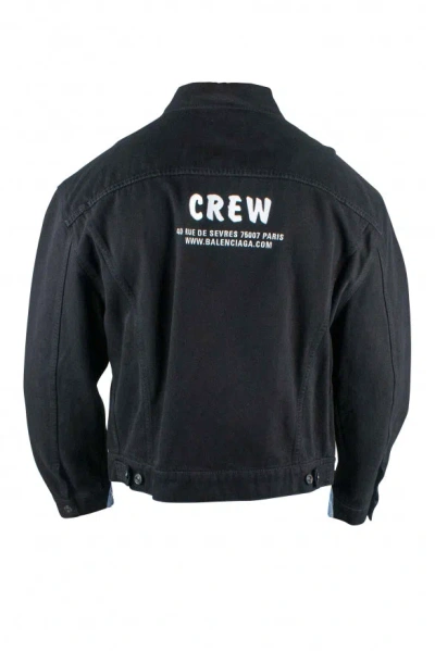 Balenciaga Men Denim Jacket In Black