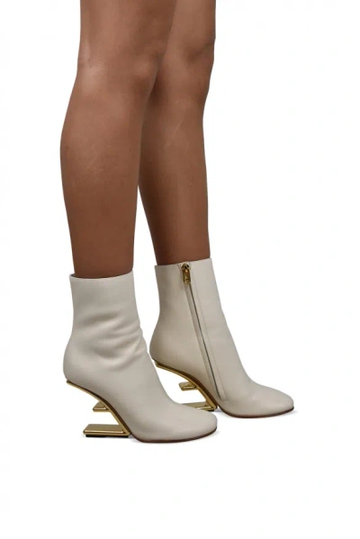 Fendi First 105mm Ankle Boots In White