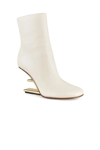 Fendi First 105mm Ankle Boots In White