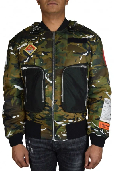 Heron Preston Camouflage-print Bomber Jacket In Yellow