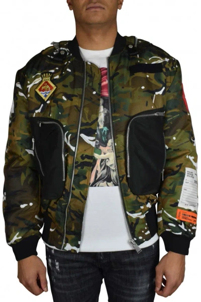 Heron Preston Camouflage-print Bomber Jacket In Yellow