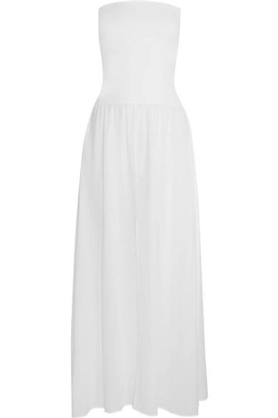 Shop Eres Zephyr Ankara Cotton-jersey Maxi Dress In White