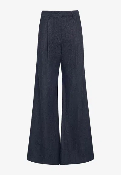 Loro Piana Raydel Cotton Blend Denim High Rise Jean In Blue