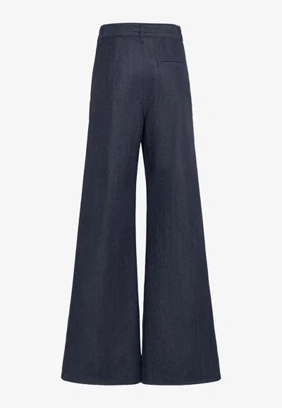Loro Piana Raydel Cotton Blend Denim High Rise Jean In Blue