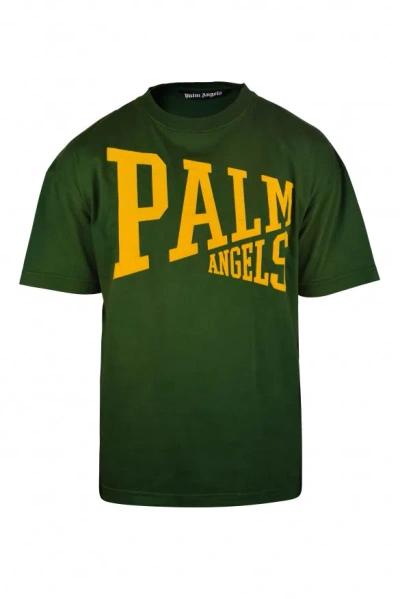 Palm Angels T-shirt Mit Logo-print In Green