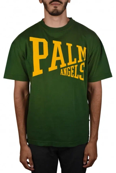 Palm Angels T-shirt Mit Logo-print In Green