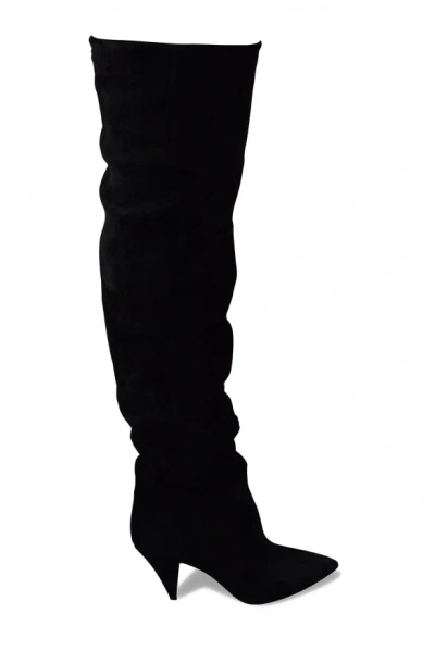Saint Laurent Era 85 Over-the-knee Boots In Black