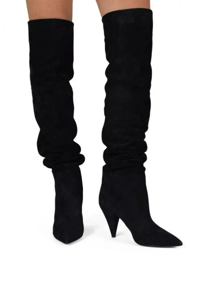 Saint Laurent Era 85 Over-the-knee Boots In Black