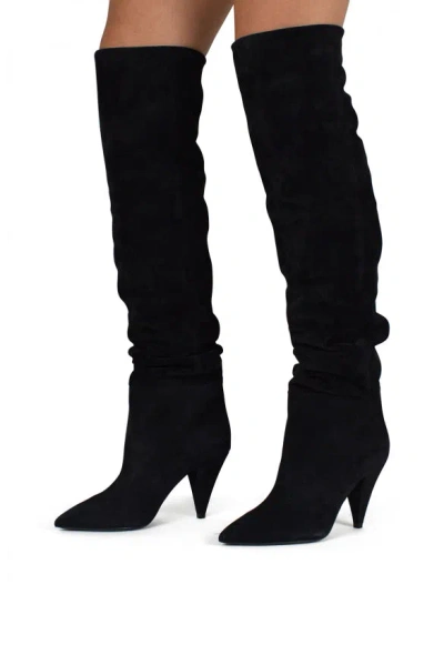Saint Laurent Era 85 Over-the-knee Boots In Black