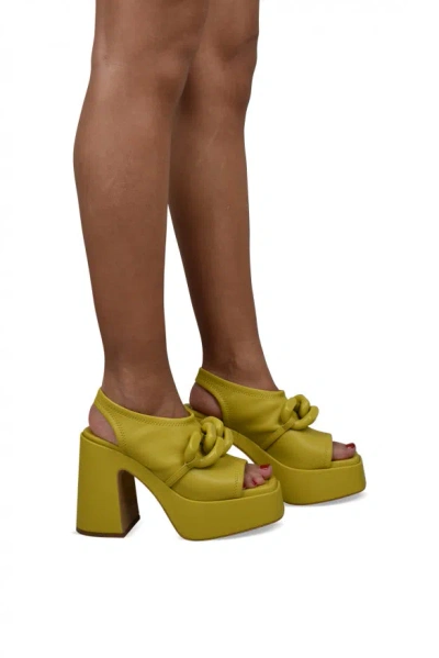 Stella Mccartney Chain-link 125mm Block Heel Sandals In Yellow