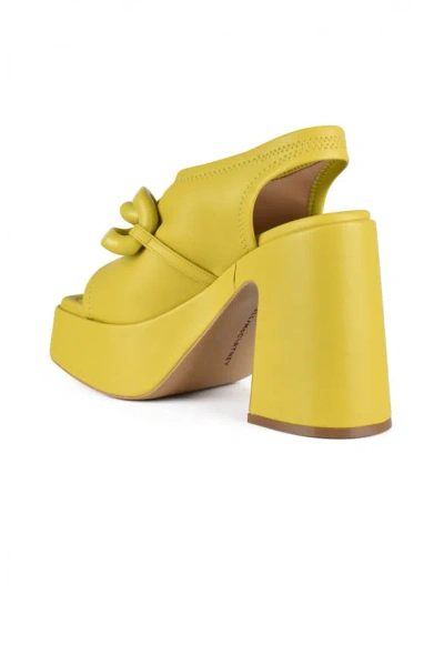 Stella Mccartney Chain-link 125mm Block Heel Sandals In Yellow