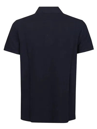 Tom Ford Black Short-sleeves Polo In Cotton Piquet Jersey Man In Blue