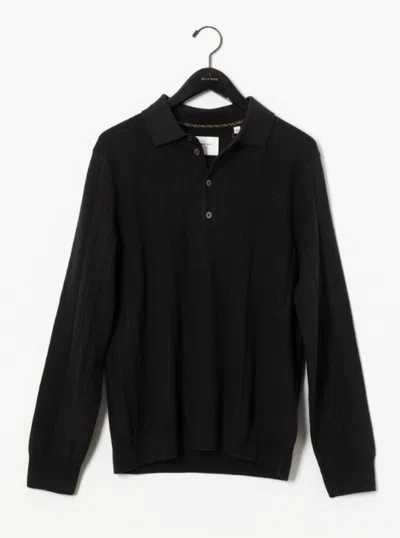 Billy Reid Long Sleeve Tailored Sweater Polo In Silver Melange