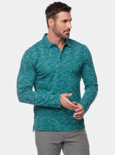 Shop Robert Graham Thales Long Sleeve Polo In Dark Teal