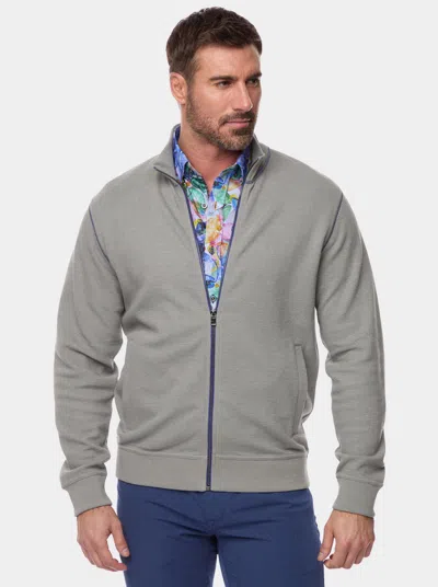 Robert Graham Moser Knit Zip-up Jacket In Charcoal