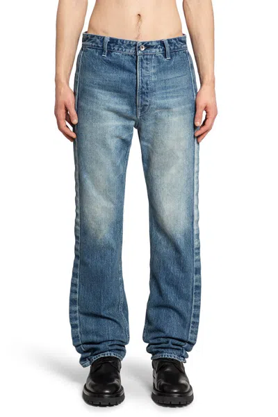 Karmuel Young Rectangle Xy-plane Washed Jeans In Blue