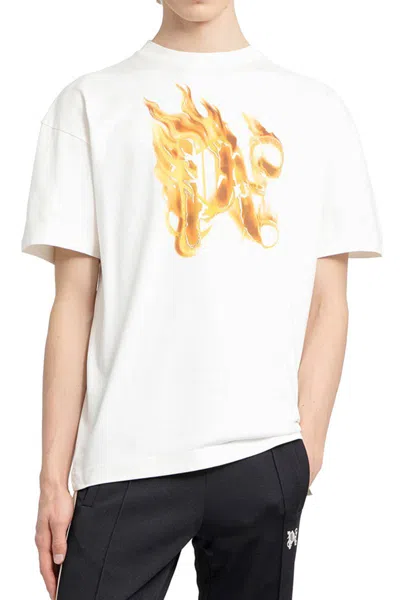 Shop Palm Angels Short Sleeves In White