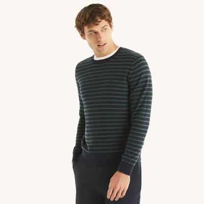 Nautica Men's Navtech Classic-fit Stripe Crewneck Sweater In Blue