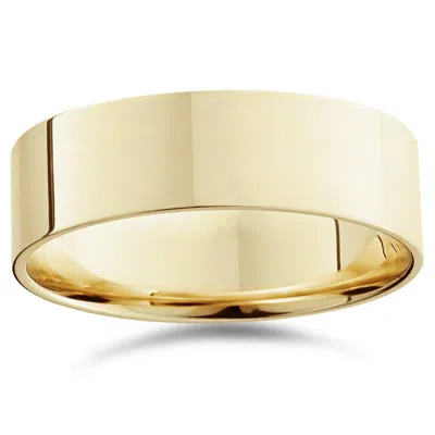 Pompeii3 7mm Flat High Polished Wedding Band 14k Yellow Gold Size Selectable In Gold