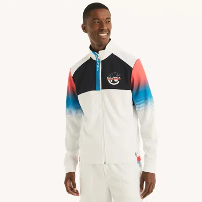 Nautica Mens Competition Sustainably Crafted Full-zip Jacket In White