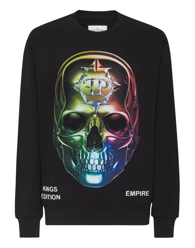 Philipp Plein Chrome Sweatshirt Mit Totenkopf-print In Multi
