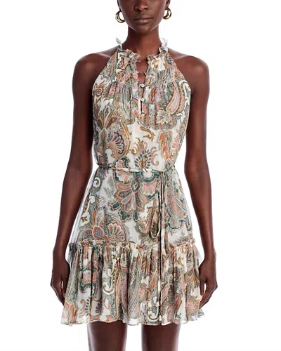 Veronica Beard Dria Ruffled Paisley-print Silk-chiffon Mini Dress In Multi