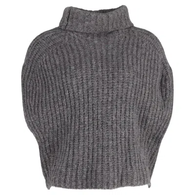Isabel Marant Ivy Turtleneck Sleeveless Sweater In Grey Wool In Grey
